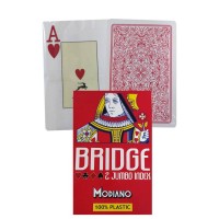 Modiano Bridge 2 Jumbo Index žaidimo kortos (raudonos)